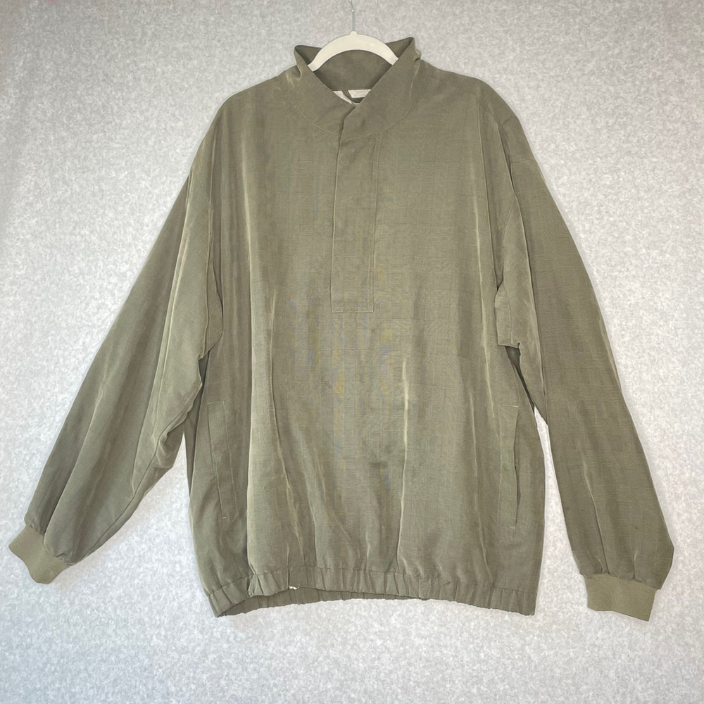 FootJoy Men's Golf Pullover Windbreaker XL Olive Green Plaid